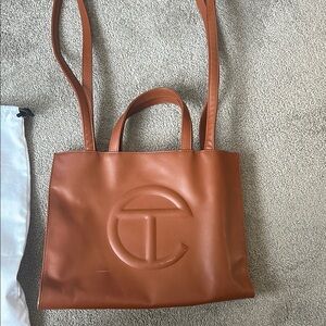 Telfar Tan Shopping Bag, size medium